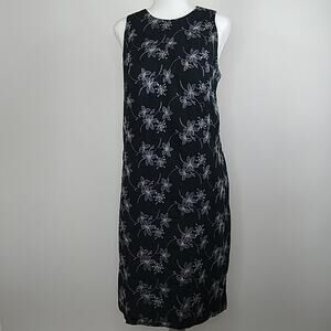Barbara Lesser Floral Embroidered Sheath Dress Lg